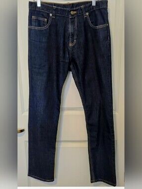 Dearborn Denim Men's Dark Blue Straight-Leg 78% Cotton Jeans 34